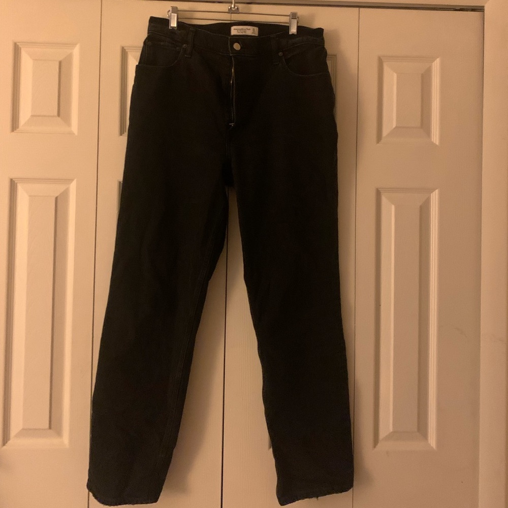 Abercrombie & Fitch women’s size 12 ultra high rise straight cut jeans.